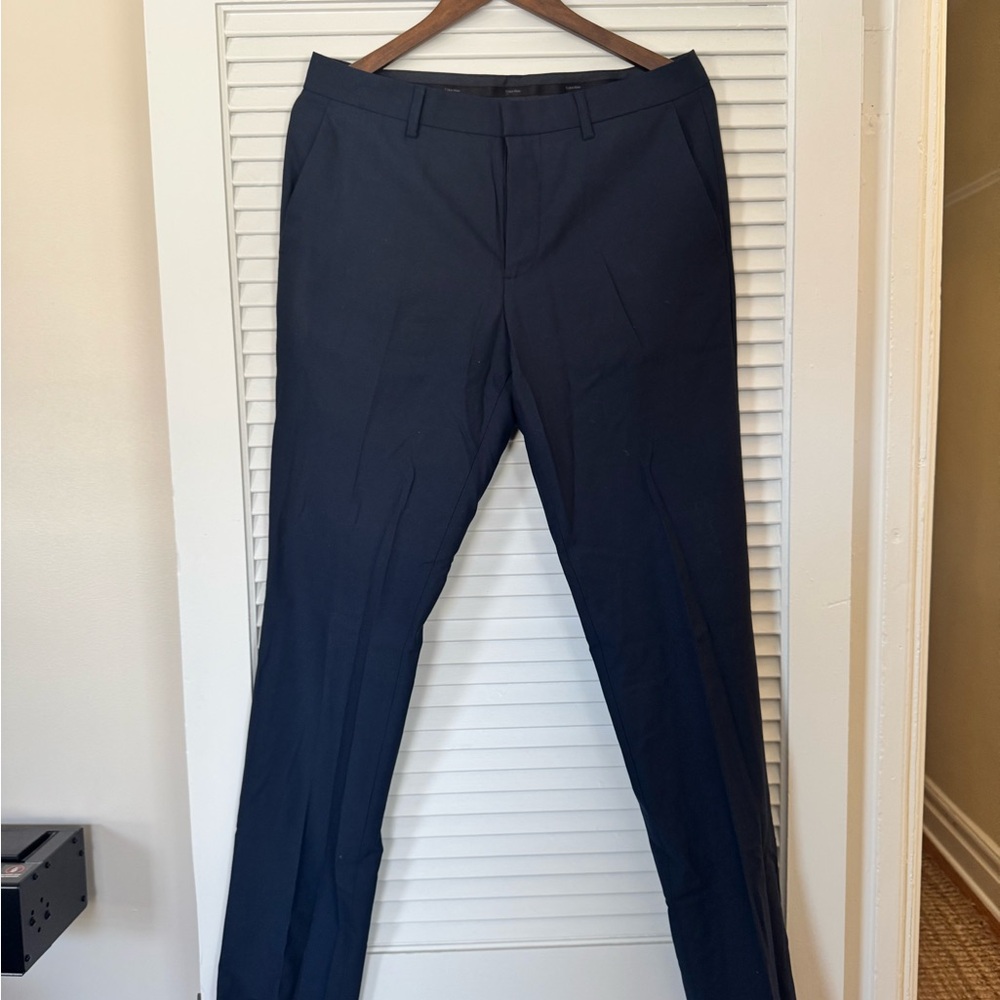 Calvin Klein Men's Dark Blue Dress Pants